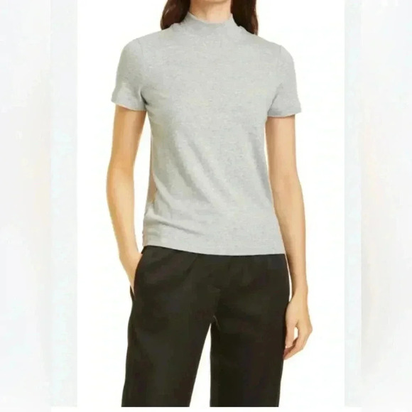 NWT Vince Mock Neck Top in H Stone Grey Sz M - Picture 1 of 9